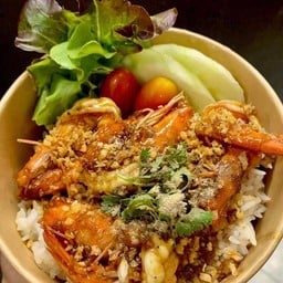 ข้าวกุ้งกระเทียม