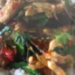 ข้าวกระเพราวุ้นเส้นหมูสามชั้น