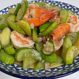 ผัดแตงกวา_หมูสับ กุ้งสด