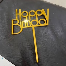 ป้าย happ birthday  สีทอง HB ใหญ่