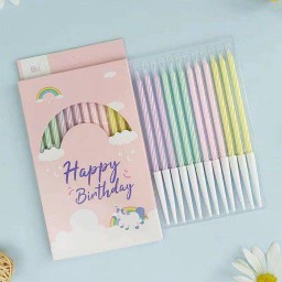 เทียนวันเกิดแท่งยาวสีพาสเทล