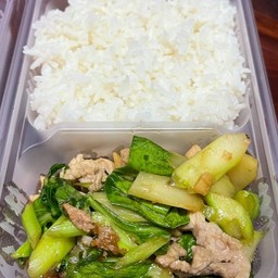 ผัดคะน้า ราดข้าว