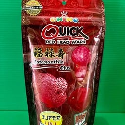 อาหารปลา OKIKO ควิกเรด Quick Red (เร่งสี) สำหรับปลาหมอสี ปลานกแก้ว ขนาด 100 กรัม เม็ด S