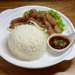 ข้่าวหมูทอดแดดเดียวจิ้มแจ่ว