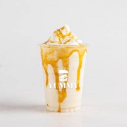 นมสดปั่นราดซอสคาราเมล