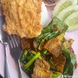 ข้าวเครื่องแกงหมูกรอบ