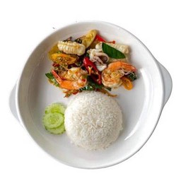 ผัดฉ่าราดข้าว