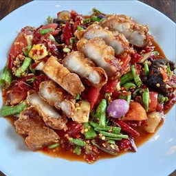 ตำถั่วหมูกรอบปลาร้า