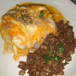 ข้าวไข่ข้นหมูสับกระเทียม