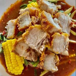 ตำข้าวโพดหมูกรอบปลาร้า