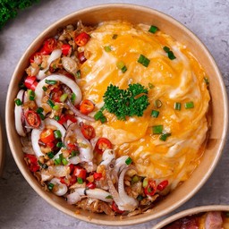 ข้าวไข่ข้น-หมึกคั่วพริกเกลือ