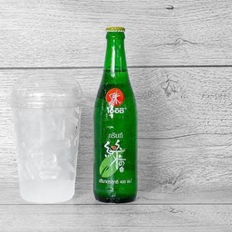 โออิชิขวดแก้วน้ำผึ้งมะนาวพร้อมน้ำแข็ง