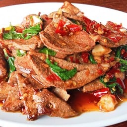 กับ/กะเพราตับหมู