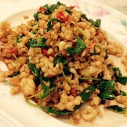 กุ้ง หมึกสับ ผัดใบกะเพรา เล็ก (Small)