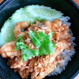 ข้าวไก่กระเทียม