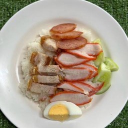 ขัาวหมูแดง+หมูกรอบ