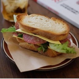Salami cheese sandwich