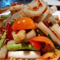 ตำไหลบัวกุ้งสด