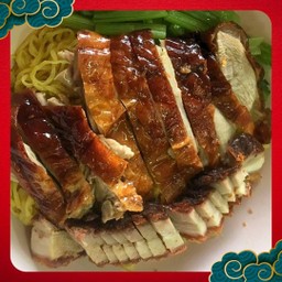 บะหมี่เป็ด+หมูกรอบ
