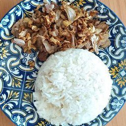 ข้าวหมูทอดกระเทียม