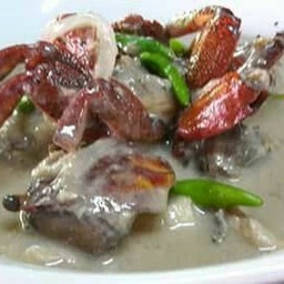 หลนปูเค็ม+ผักสด