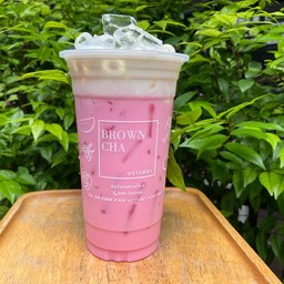 นมชมพูชีส แก้วกลาง