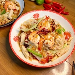 ตำหมี่ลาว (กุ้ง+หมูยอ)