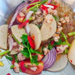 ยำวุ้นเส้นหมูยอ(หมูสับ)