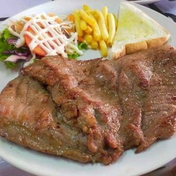 สเต็กสันคอหมูชิ้นใหญ่