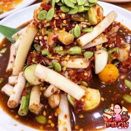 ตำไหลบัวกุ้งสด