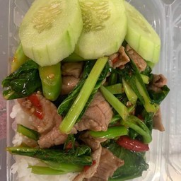 ข้าวคะน้าหมูชิ้น