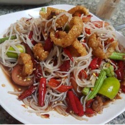 ตำขนมจีนแคปหมู