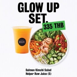 GLOW UP SET. [Salmon Kimchi Salad + Helper Raw Juice (S)]