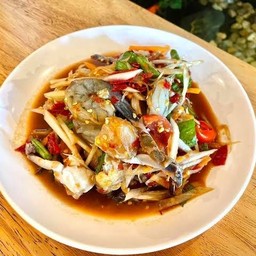 ตำปลาร้าปูม้า+กุ้งสด