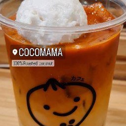 ชาไทยนมสดน้ำมะพร้าวเผาโฟลทไอศครีมกะทิสด