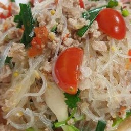 ยำวุ้นเส้นหมูสับ+หมูยอ