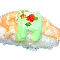 ข้าวปั้นกุ้งวาซาบิ