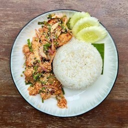 ข้าวน้ำตกคอหมูย่าง