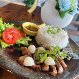 ข้าวหมูย่างกระเทียมโทน