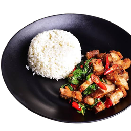 กระเพราหมูกรอบ