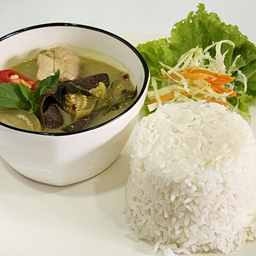 เซ็ตข้าว แกงเขียวหวานไก่