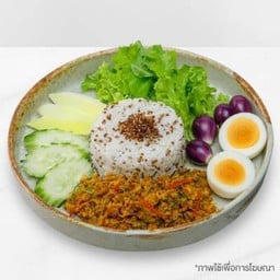 ข้าวคีนัว - คั่วกลิ้งหมู - ผักสด