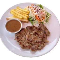 สเต็กหมูนุ่มพริกไทยดำ