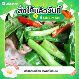 ข้าวราดผัดคะน้าไข่ดาว