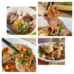 เซทอร่อย 4 แซ่บ เตี๋ยวเรือ  + แคปหมู + หมูนุ่ม +ตับหวาน