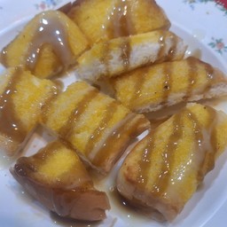 ขนมปังปิ้ง นมคาราเมล 2 แผ่นใหญ่