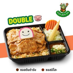 GON BOX ข้าวกระเทียมดับเบิ้ลหมูนุ่มซอส BBQ