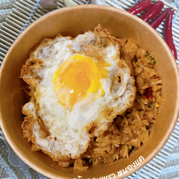 ผัดกะเพราหมูสับ((คลุกข้าว))+ไข่ดาว