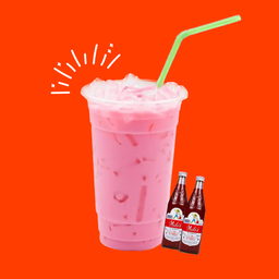 นมสดชมพูเย็น