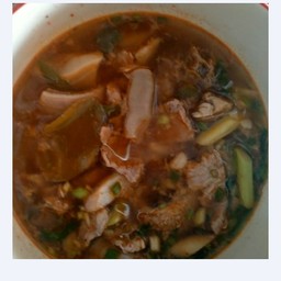 ต้มแซ่บเครื่องในเนื้อ  +เนื้อสด  มะนาว